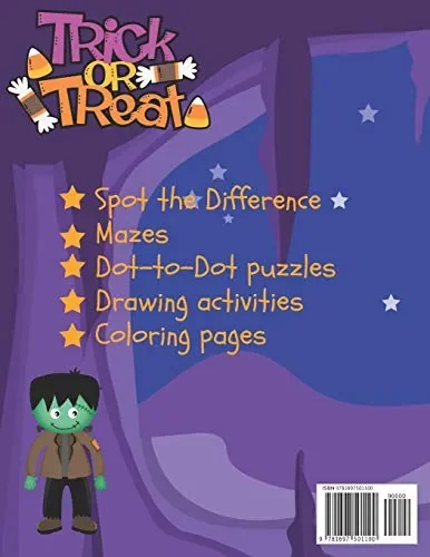 Halloween Activity and Coloring Book: Spot the Difference Mazes Dot-to-Dot puzzles Drawing activities Coloring pages for 4-6 year olds - immagine 2