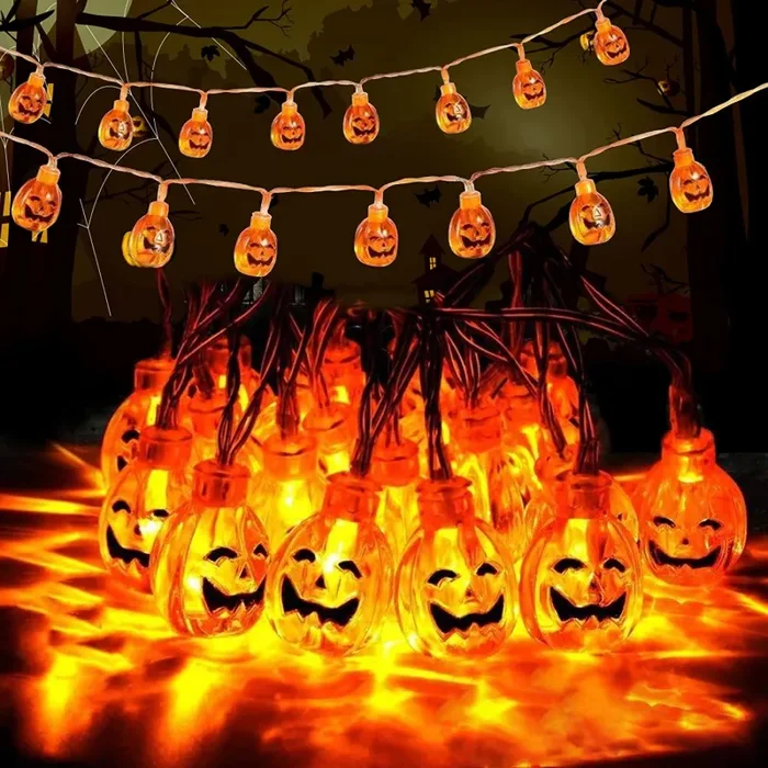 Halloween Luci Stringa, Luci di Zucca di Halloween, 3M/20 LED Luci Halloween Zucca con 2 Modalità Regolabili, IP65 Impermeabile Luci Della Stringa di halloween per Decorazione di Interni Esterni