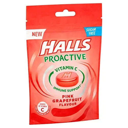 Halls Proactive Pompelmo Zucchero Senza Vitamina C Dolci Sacchetto 65g Sconti - immagine 2