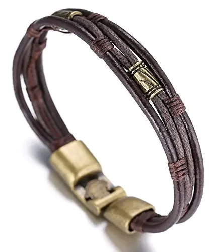 Halukakah ● retrò ● Bracciale Uomo in Vera Pelle Cuoio Stile Vintage…