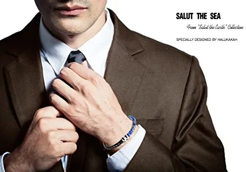 Halukakah ● Saluto Il Terra ● Bracciale Mare(pietra Imperiale Blu) - immagine 3