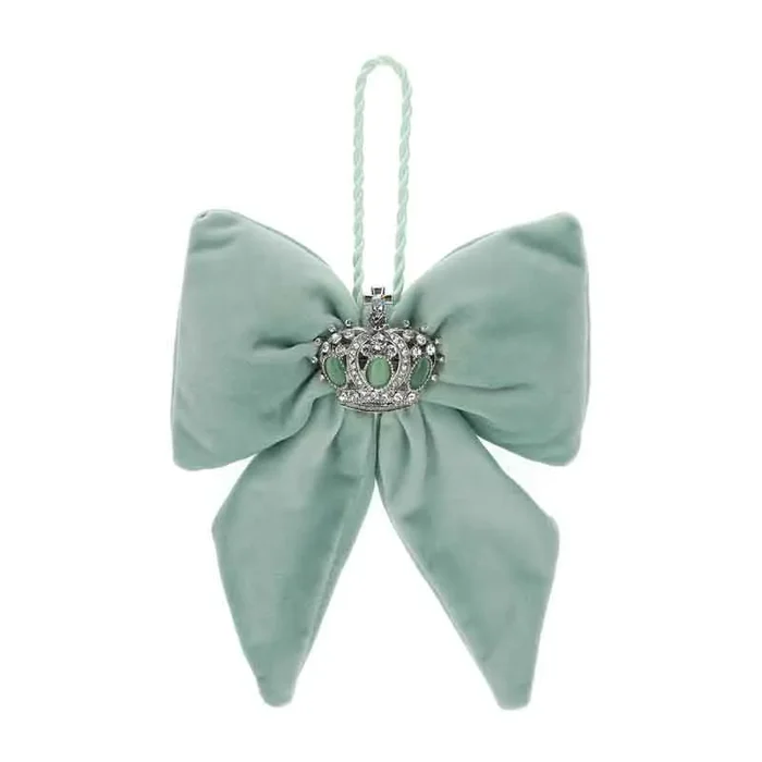 Hervit Fiocco In Velluto Verde Con Corona 14×18 cm
