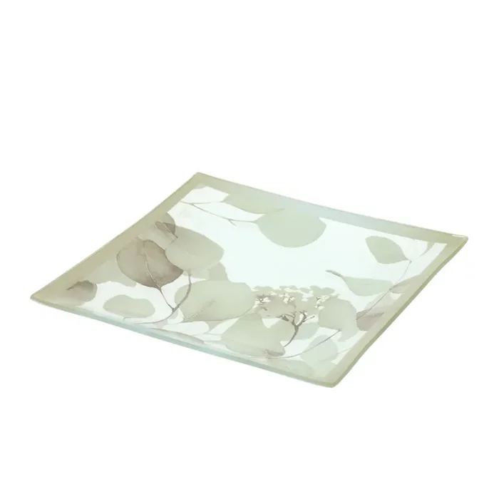 Hervit Piatto Botanic in Vetro 20×20 cm Giallo