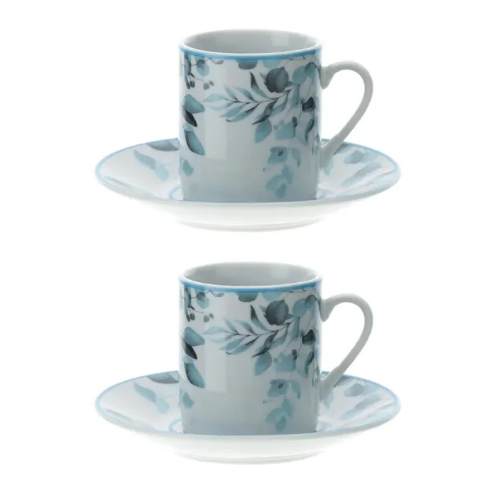 Hervit Set 2 Tazzine Caffè in Porcellana 9×5 cm