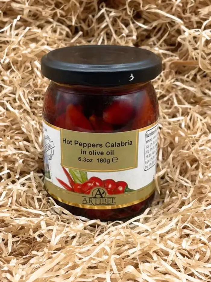 HOT PEPPERS CALABRIA IN OLIVE OIL – ARTIBEL SRL – 6.30 OZ (180 GR)