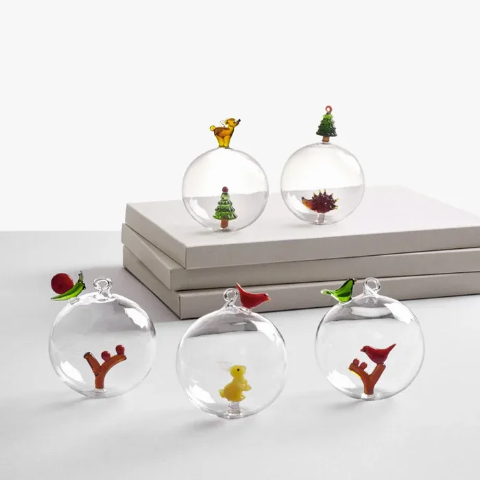Ichendorf Milano Set 2 Sfere per Albero di Natale Riccio e Albero in Vetro Borosilicato Vendita calda online - immagine 3