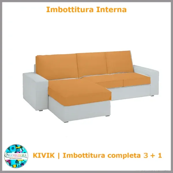 Imbottiture Kivik compatibile Ikea tre posti con chaise longue