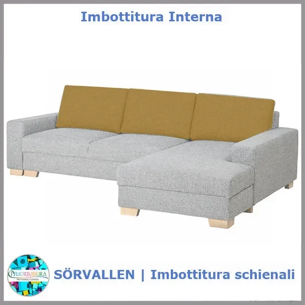 Imbottiture schienali SÖRVALLEN compatibile Ikea 4 posti con chaise longue