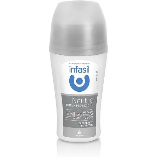 Infasil Deodorante Roll-On Neutro Tripla Protezione 50 ml – Azione Efficace Contro Sudore, Odore e Irritazioni per Pelli Sensibili