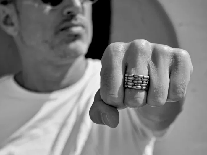 Intrecci – anello in acciaio inox stampa diretta 3D - immagine 3