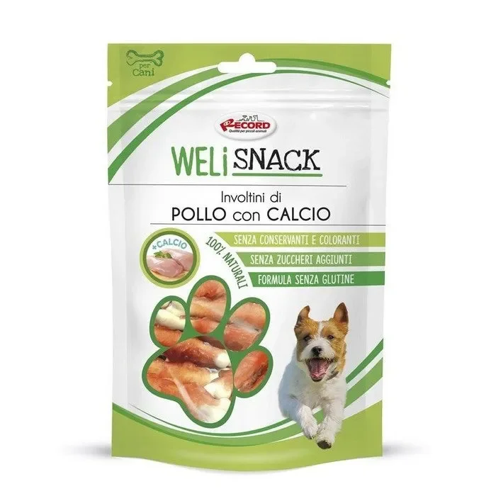Involtini di pollo con calcio per cani 75 g – Weli snack Vendita calda online