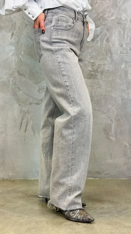 JEANS PALAZZO CON SWAROVSKI - immagine 2