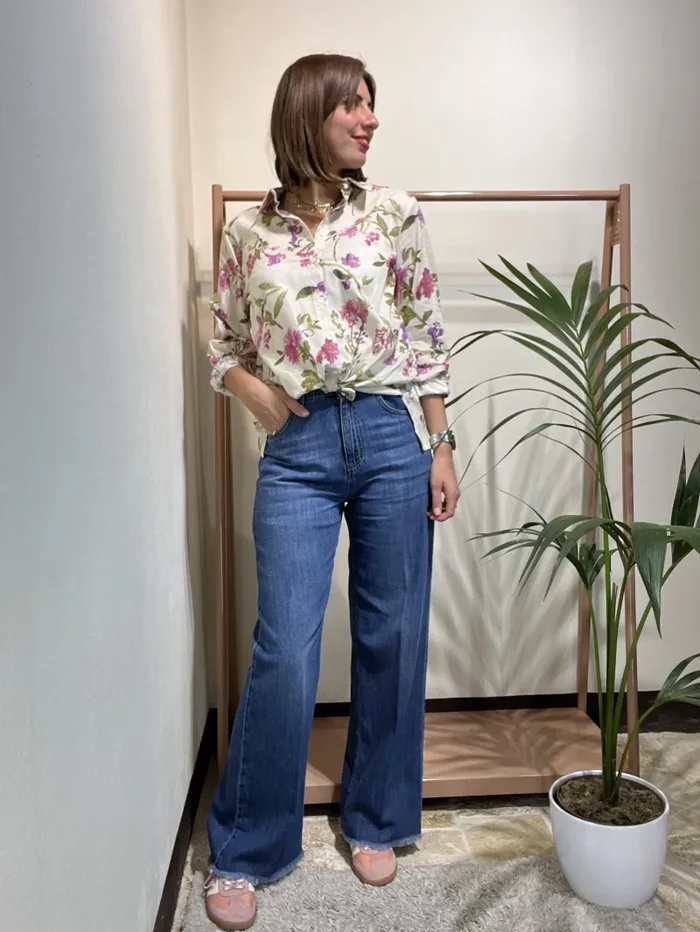 JEANS PALAZZO SFRANGIATO - immagine 2