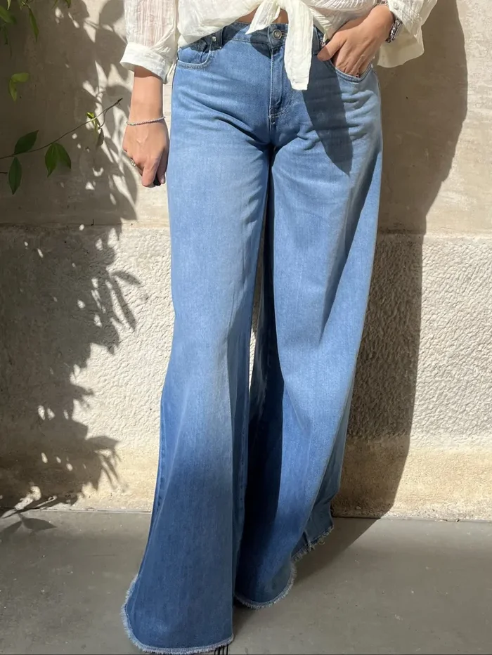 JEANS PALAZZO SFRANGIATO Online ora