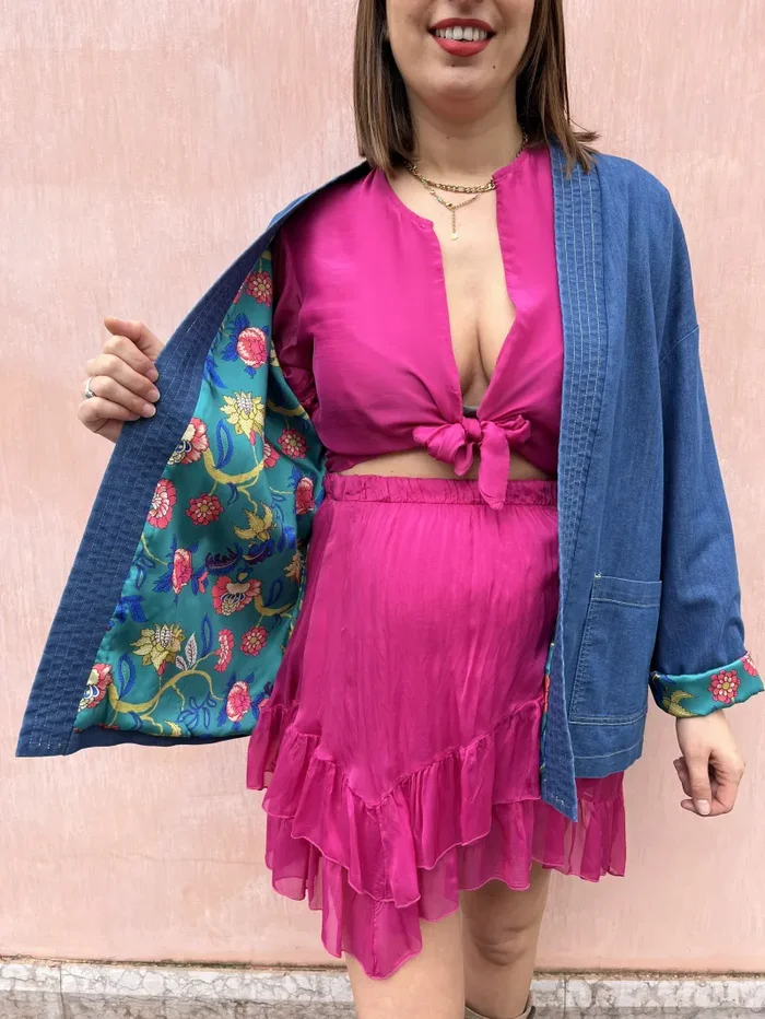 KIMONO CORTO CHAMBRAY