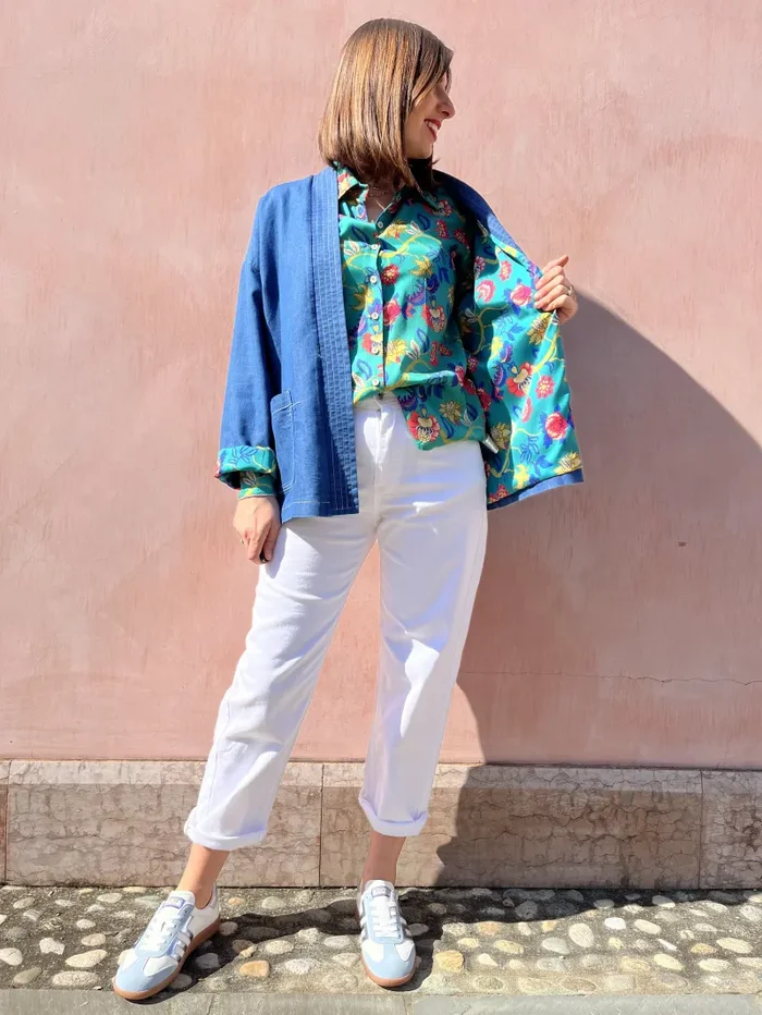 KIMONO CORTO CHAMBRAY - immagine 2