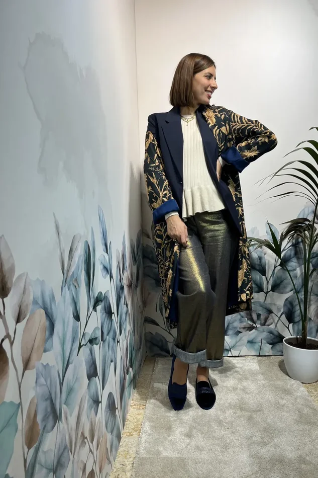 KIMONO FANTASIA BLU E BRONZO - immagine 2