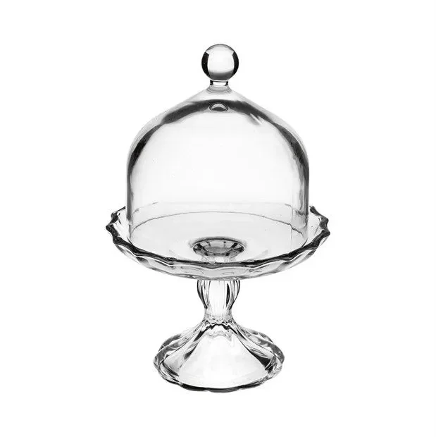 L’Arcolaio Alzata dolci con coperchio – Vetro trasparente H 21 D 14 cm Moda