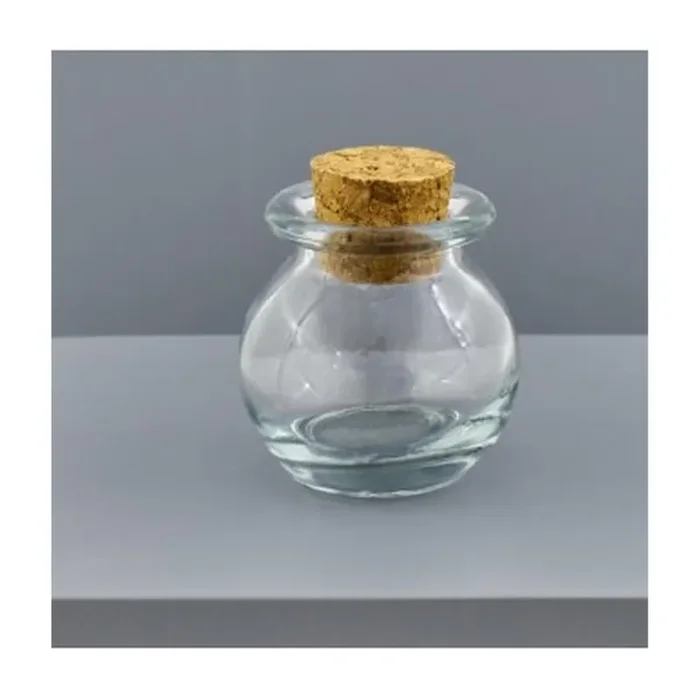 L’Arcolaio Barattolo Vetro Tondo Tappo Sughero D 6 Cm H 6 Cm 12 Pz