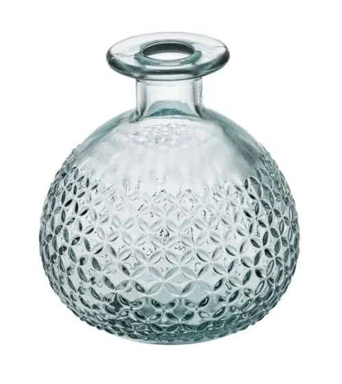 L’Arcolaio Bottiglia monofiore – Vetro lavorato H 12 D 12,5 cm