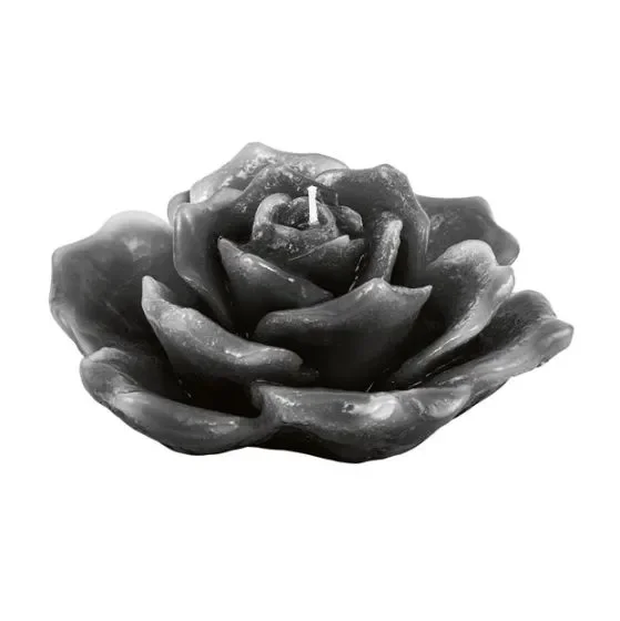 L’Arcolaio Candela Rosa tenera piccola – Cera nera H 5 D 12 cm