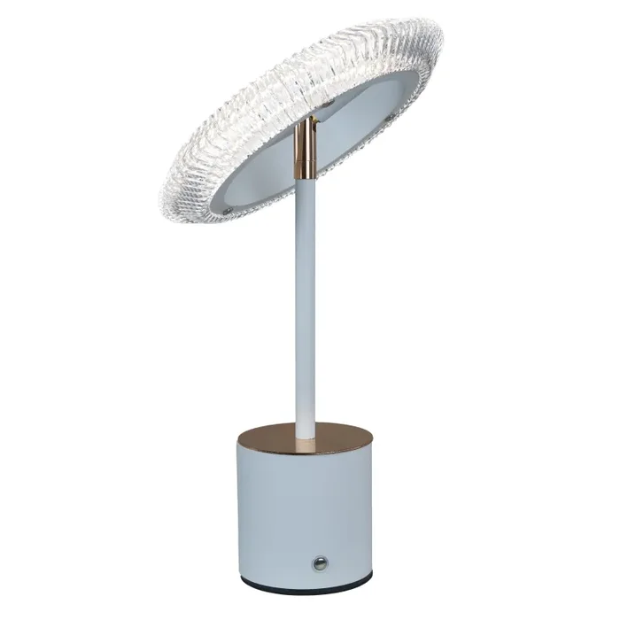 L’Arcolaio Lampada Led Kristal Cerchio D 14 Cm H 39 Cm Bianco