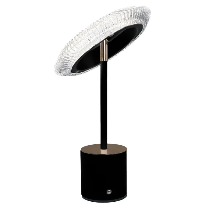 L’Arcolaio Lampada Led Kristal Cerchio D 14 Cm H 39 Cm Nera