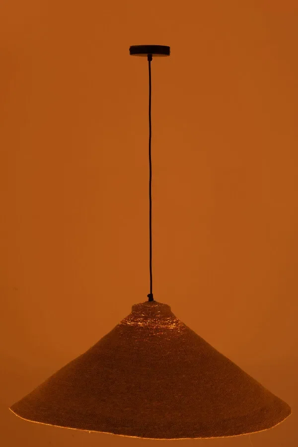 LAMPADA A SOSPENSIONE CONO IN GIUNCO DI MARE - immagine 3