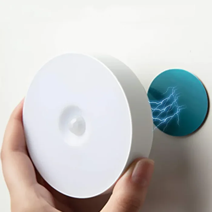 Lampada LED 6W ricaricabile USB sensore movimento crepuscolare luce notturna armadio mobili - immagine 2