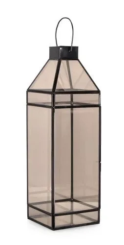 LANTERNA IN ACCIAIO INOSSIDABILE E VETRO NERO