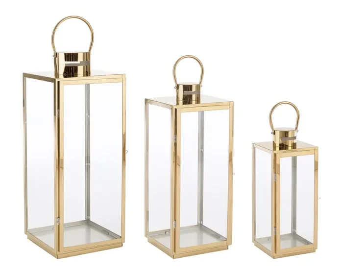 LANTERNA IN METALLO ORO CON MANICO SMALL - immagine 2