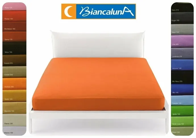 lenzuolo sotto con angoli 1 posto biancaluna colore a scelta misura unica Online ora