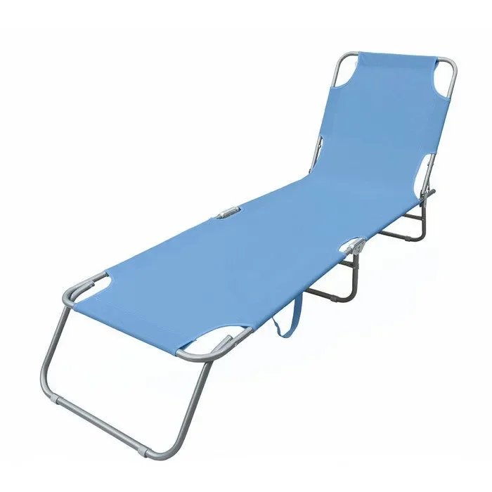 Lettino prendisole pieghevole e reclinabile in metallo - immagine 2