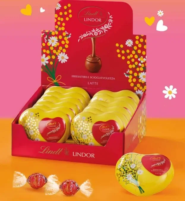 Lindt Lattine Cuore Festa della Donna Cioccolato al Latte 75 Gr 1 Pz - immagine 2