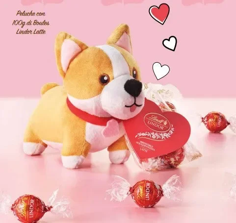 Lindt Peluche Corgi Lindor con Boules al Latte 100 Gr - immagine 2