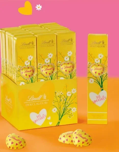 Lindt Tubicino Cuore Festa della Donna Cioccolato al Latte 70 Gr 1 Pz - immagine 3