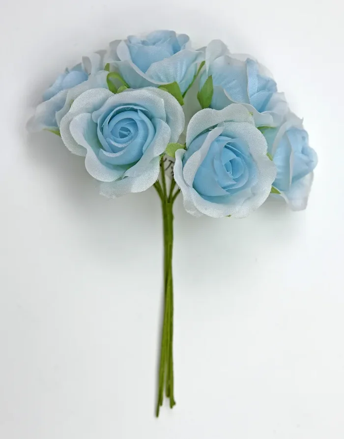 Linea Due Elle Bouquet Fiori Rosa Polyester D 3,5 Cm Celeste 36 Pz In saldo