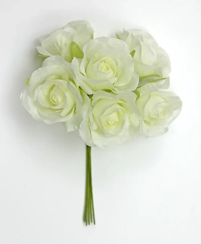 Linea Due Elle Bouquet Fiori Rosa Polyester D 3,5 Cm Crema 36 Pz Vendita online