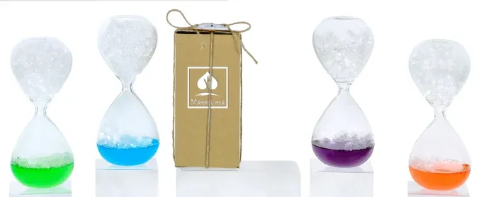 Linea Due Elle Clessidra Vetro Soffiato con Acqua Colorata 5 x 12,5 Cm