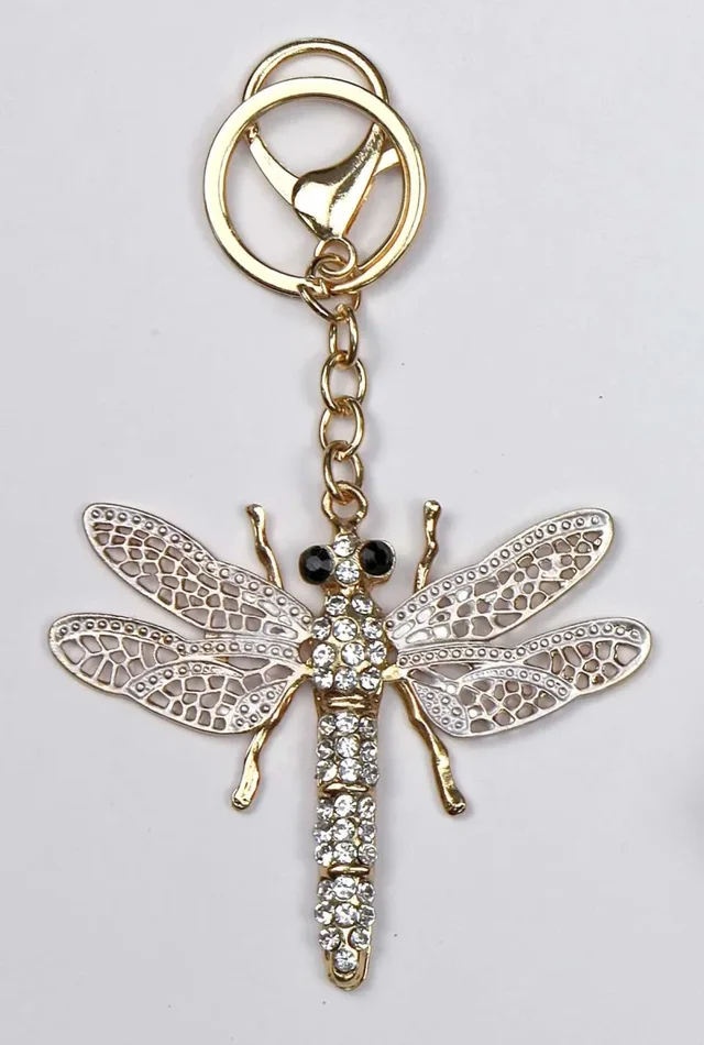 Linea Due Elle Portachaive Libellula Metallo con Pietre