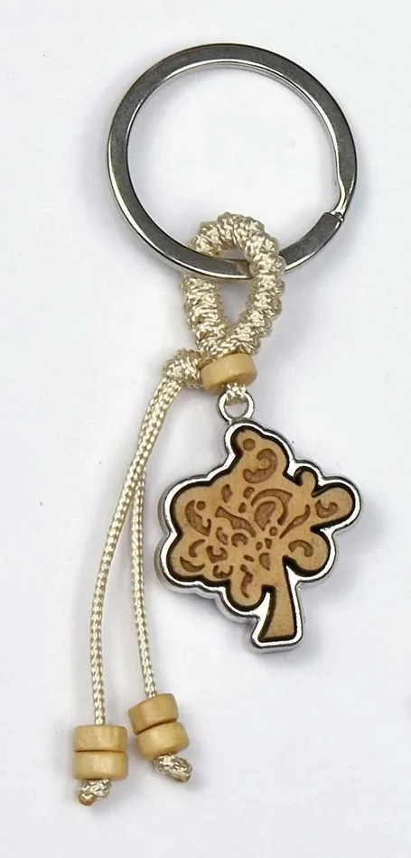 Linea Due Elle Portachiavi Albero Legno Metallo