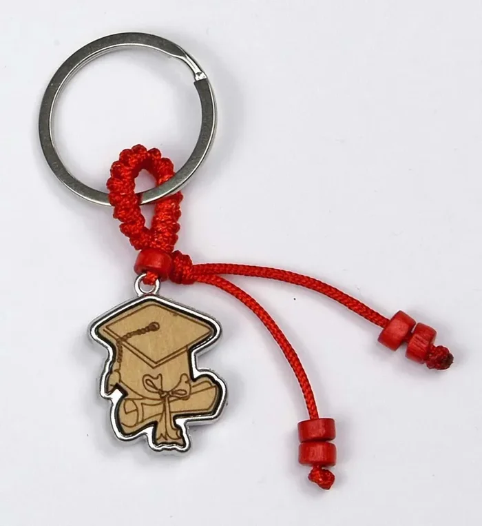 Linea Due Elle Portachiavi Tocco Laurea Legno Metallo Vendita calda online