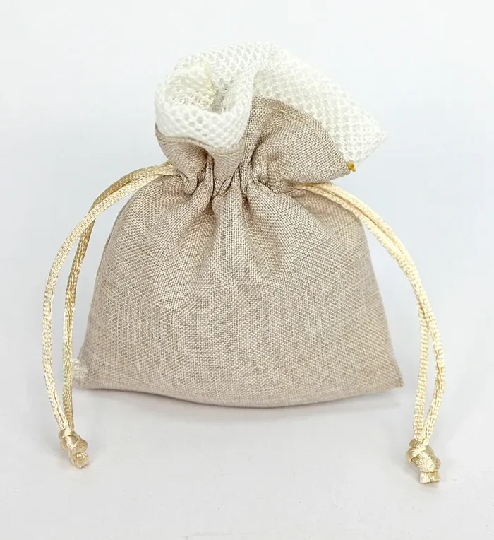 Linea Due Elle Sacchetto Tessuto con Tirante 11 x 9 Cm Fango 12 Pz