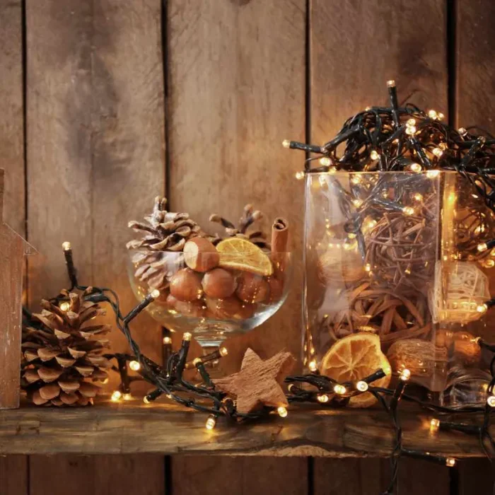 Lotti Catena Natale Lineare 600 Led D 5 Mm 24,5 Mt + 2 Mt Cavo Led Bianco Caldo