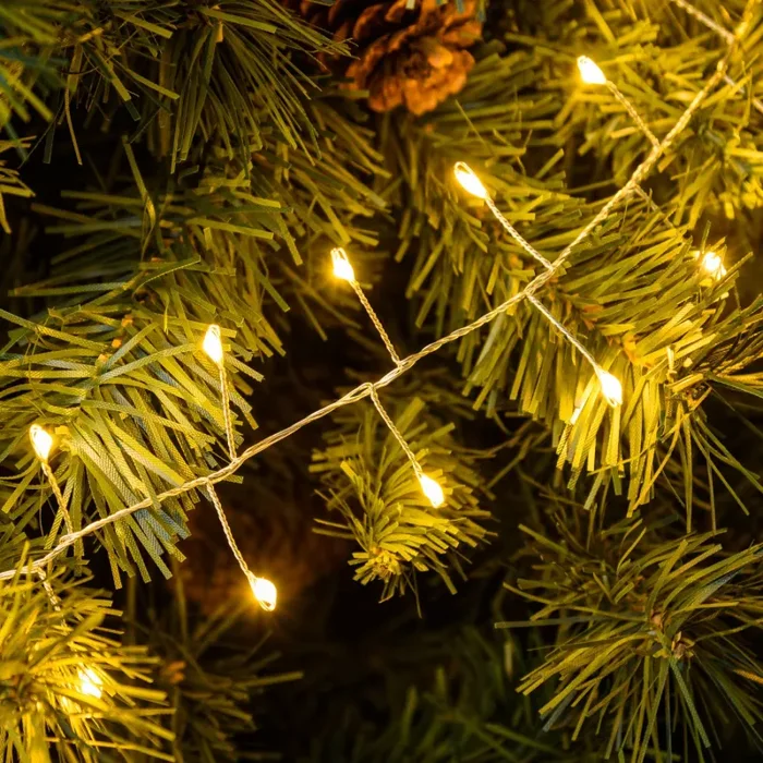 Lotti Catena Natale MiniCluster D 6 Cm 1000 MicroLed 20 Mt + 4 Mt Cavo Argento