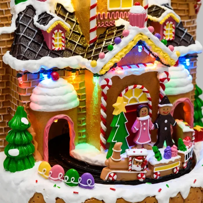 Lotti Villaggio Natale Candy Village H 28 Cm 24 x 20 Cm Led Musica Movimento - immagine 2