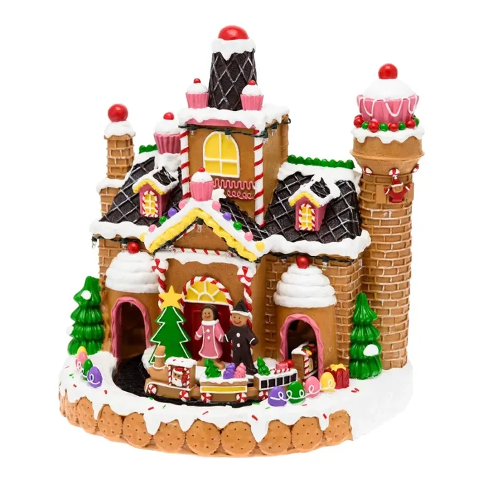 Lotti Villaggio Natale Candy Village H 28 Cm 24 x 20 Cm Led Musica Movimento - immagine 3
