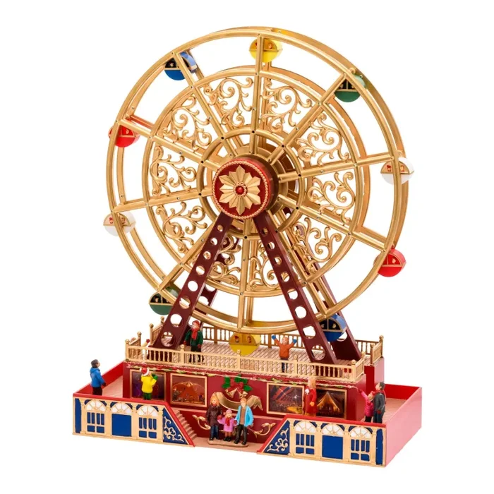 Lotti Villaggio Natale Ruota Panoramica Led H 48 Cm 38 x 17 Cm Movimento Musica - immagine 2