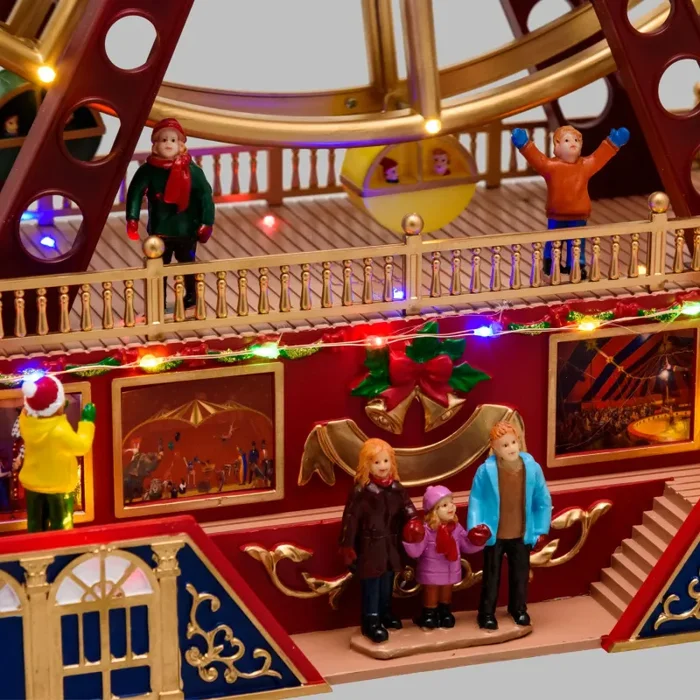 Lotti Villaggio Natale Ruota Panoramica Led H 48 Cm 38 x 17 Cm Movimento Musica - immagine 3