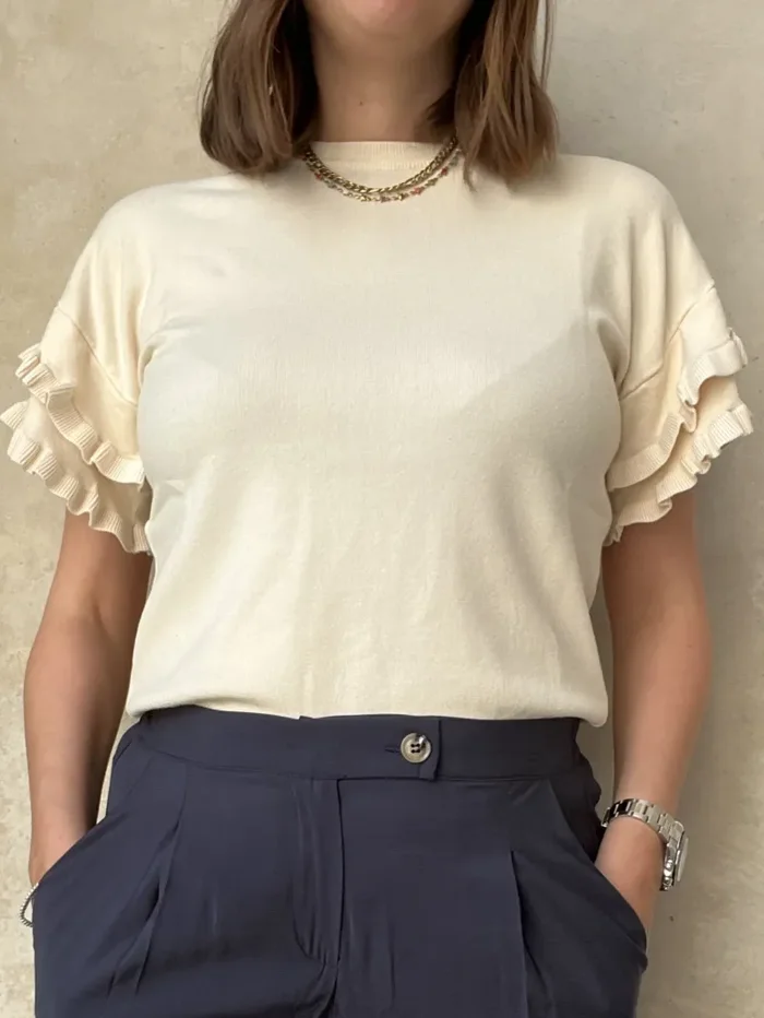 MAGLIA IN VISCOSA CON MANICA ROUGE